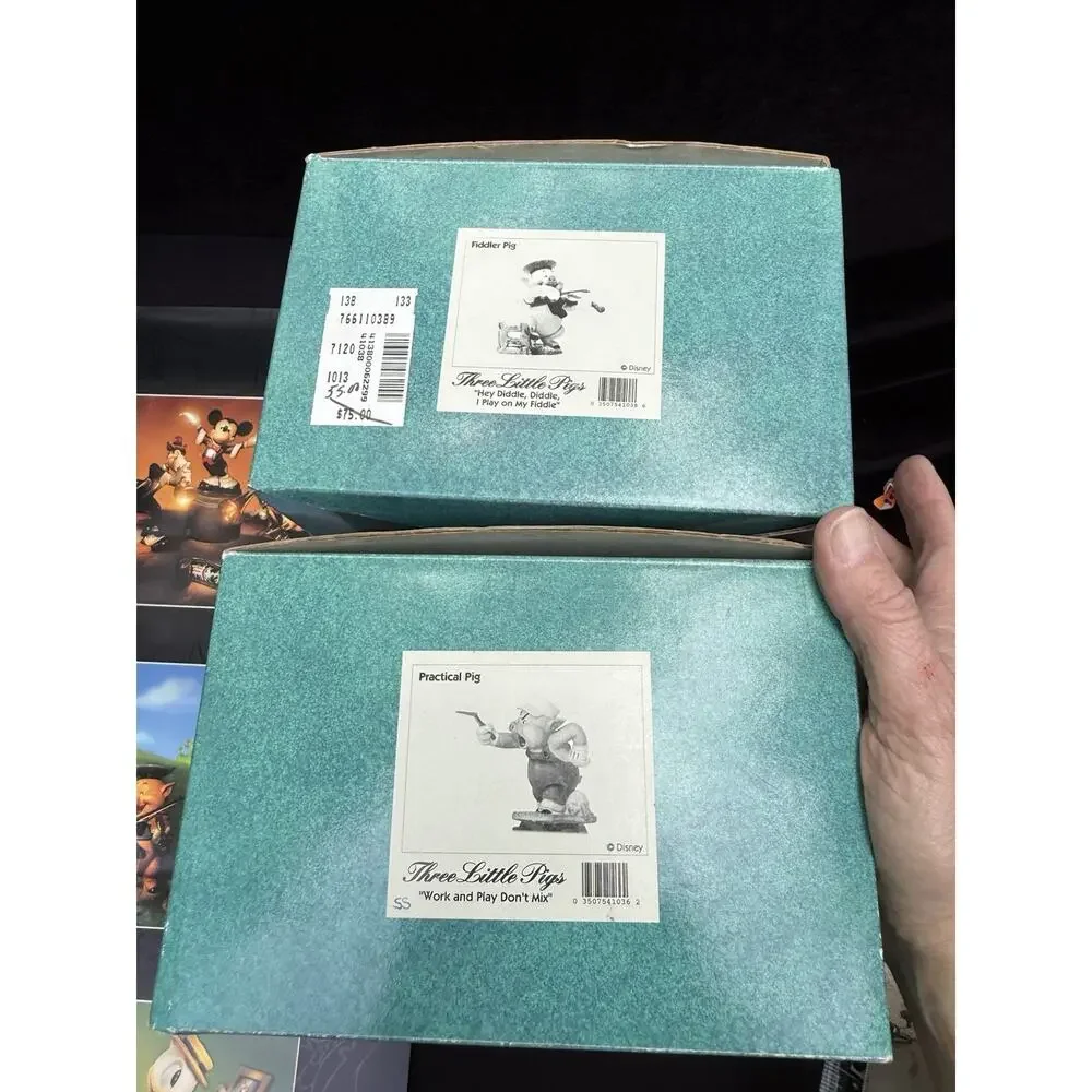 Walt Disney Classics Collection Three Little Pigs All 3 W Title Plaque & Poster!